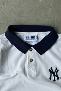 Y2K 01'S NY YANKEES S/S POLO SHIRT / WHITE [SIZE: L USED]