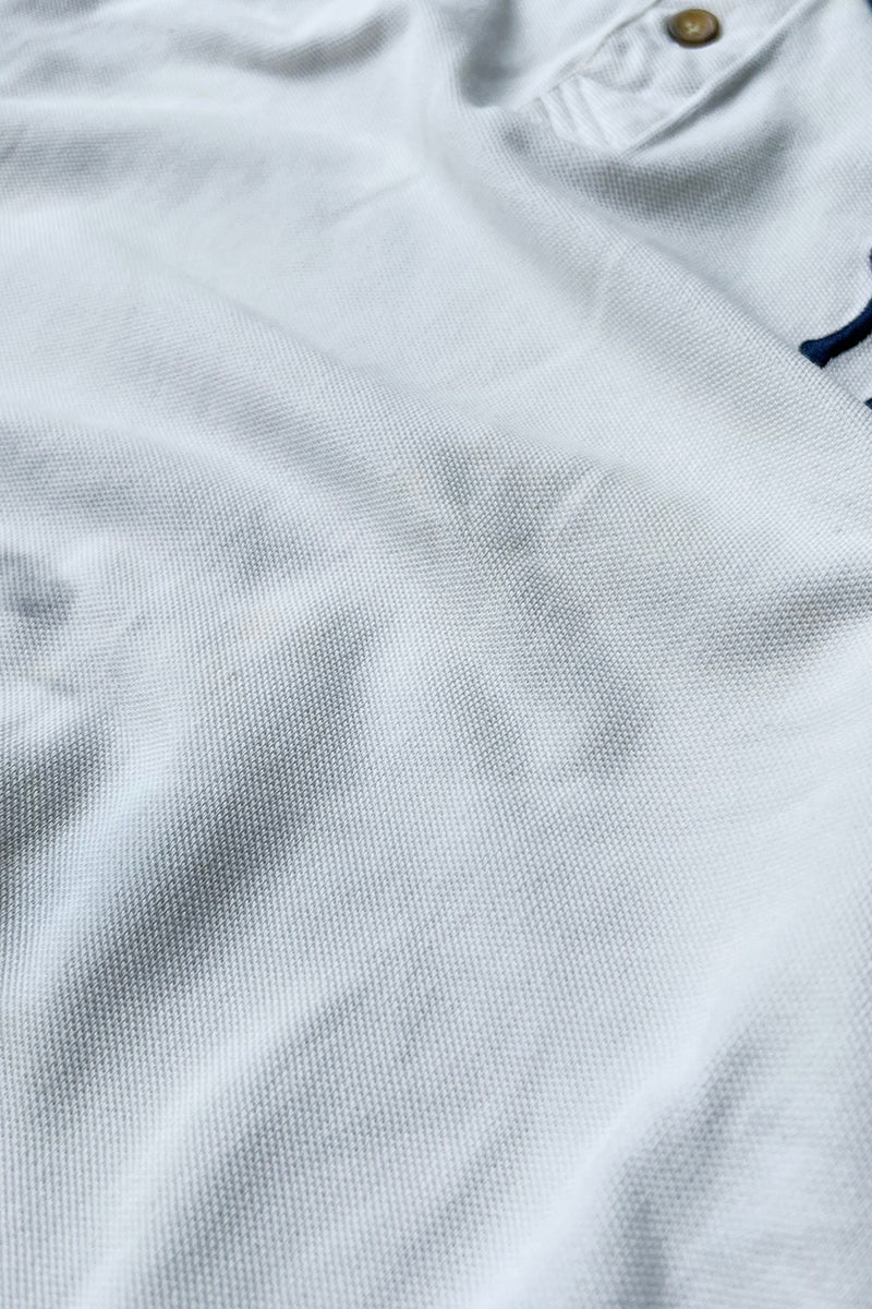Y2K 01'S NY YANKEES S/S POLO SHIRT / WHITE [SIZE: L USED]