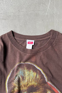 Y2K EARLY 00'S WOOKIE PRINT MOVIE T-SHIRT  / BROWN [SIZE: L USED]