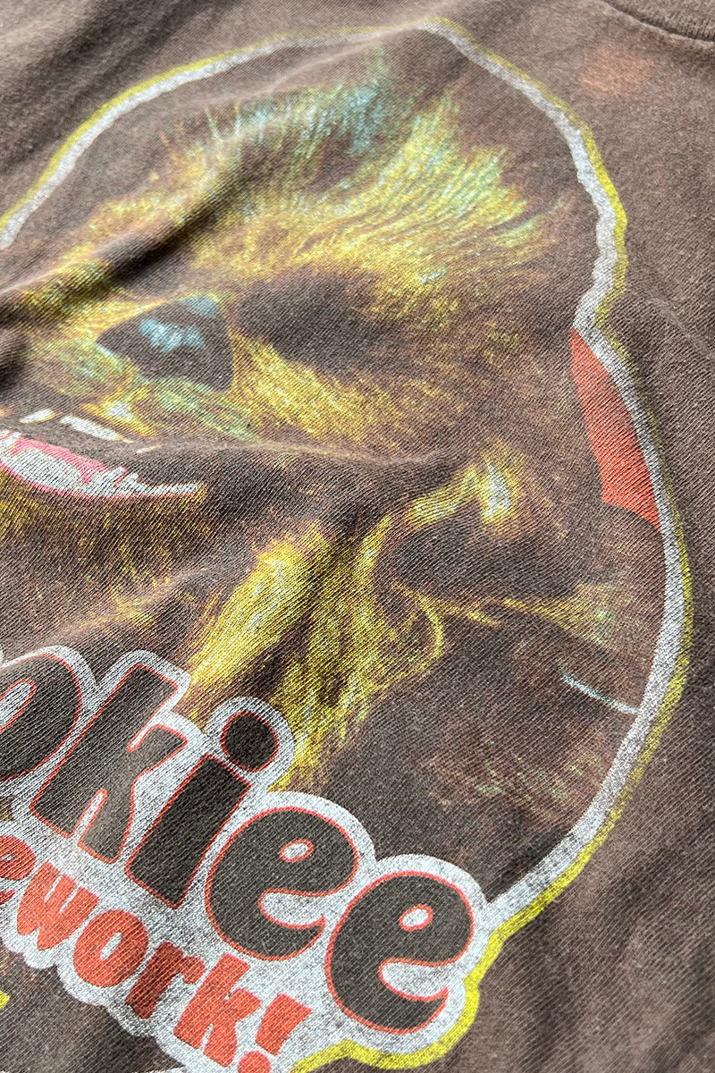 Y2K EARLY 00'S WOOKIE PRINT MOVIE T-SHIRT / BROWN [SIZE: L USED]