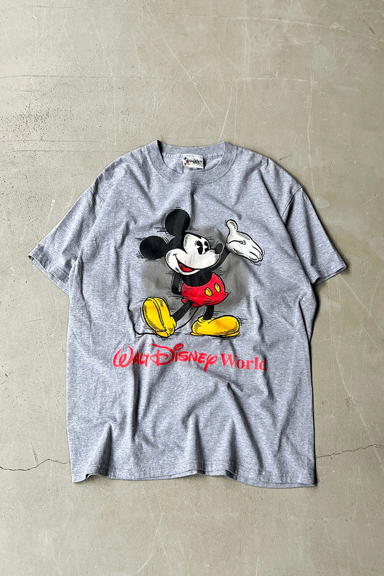 90'S MICKEY T-SHIRT  / GRAY [SIZE: L USED]