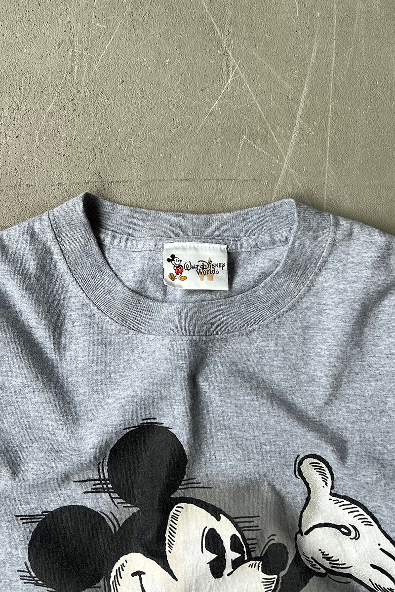 90'S MICKEY T-SHIRT / GRAY [SIZE: L USED]