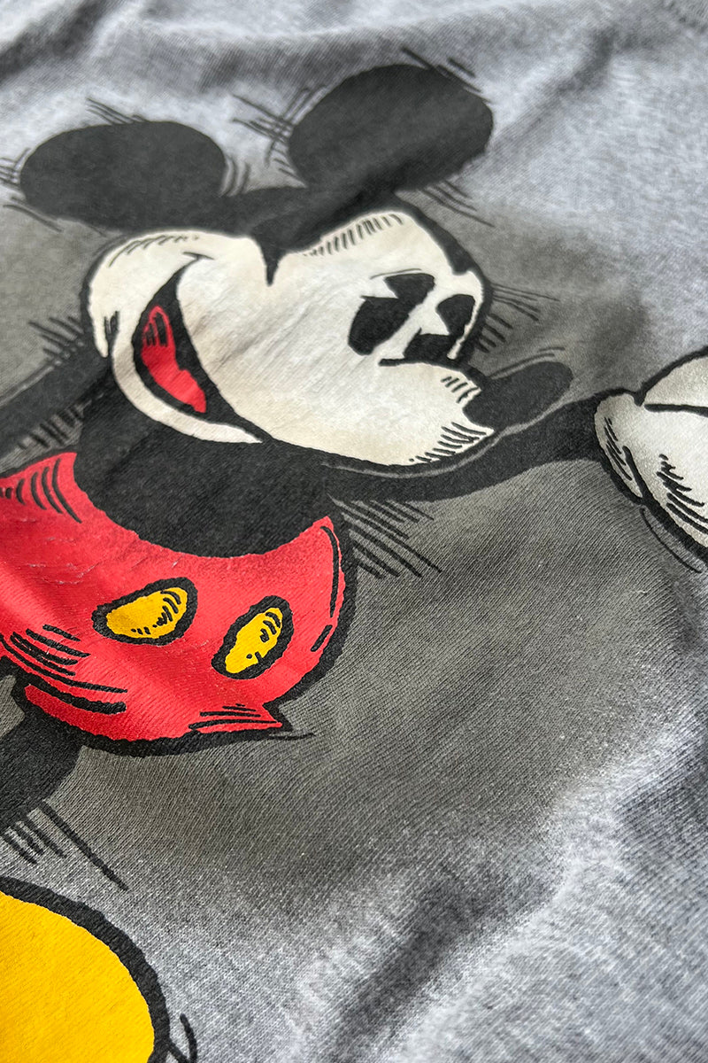 90'S MICKEY T-SHIRT / GRAY [SIZE: L USED]