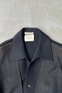 MADE IN SPAIN 70-80'S KNIT & SUEDE JACKET / BLACK [SIZE: M USED]
