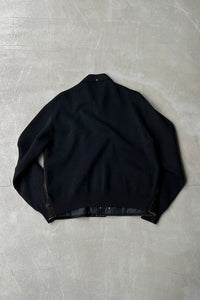 MADE IN SPAIN 70-80'S KNIT & SUEDE JACKET / BLACK [SIZE: M USED]