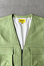 画像をギャラリービューアに読み込む, LEATHER VEST / GREEN [SIZE: M USED]
