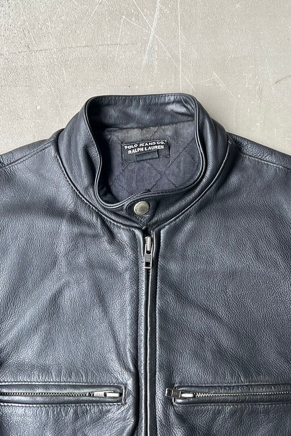 90'S-Y2K EARLY 00'S LEATHER JACKET / BLACK [SIZE: S USED]