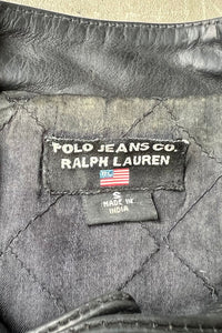 90'S-Y2K EARLY 00'S LEATHER JACKET / BLACK [SIZE: S USED]