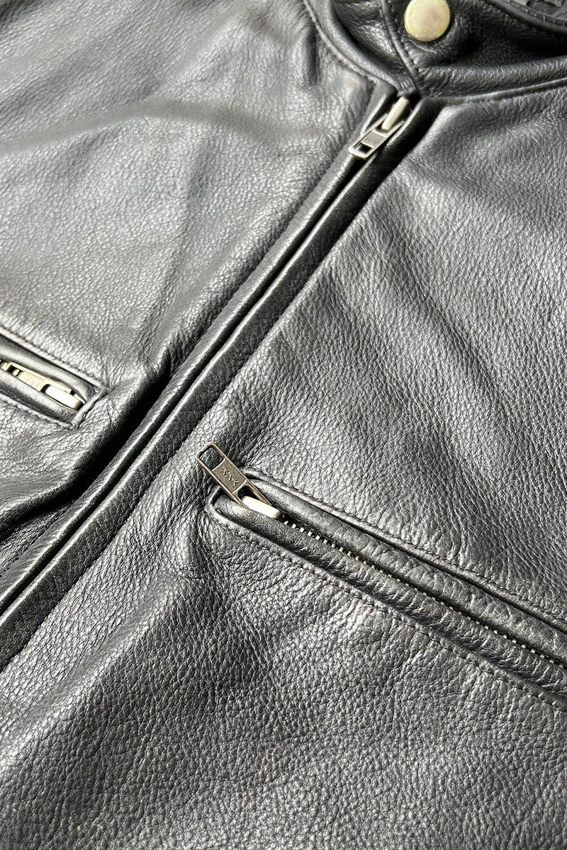 90'S-Y2K EARLY 00'S LEATHER JACKET / BLACK [SIZE: S USED]