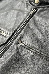 90'S-Y2K EARLY 00'S LEATHER JACKET / BLACK [SIZE: S USED]