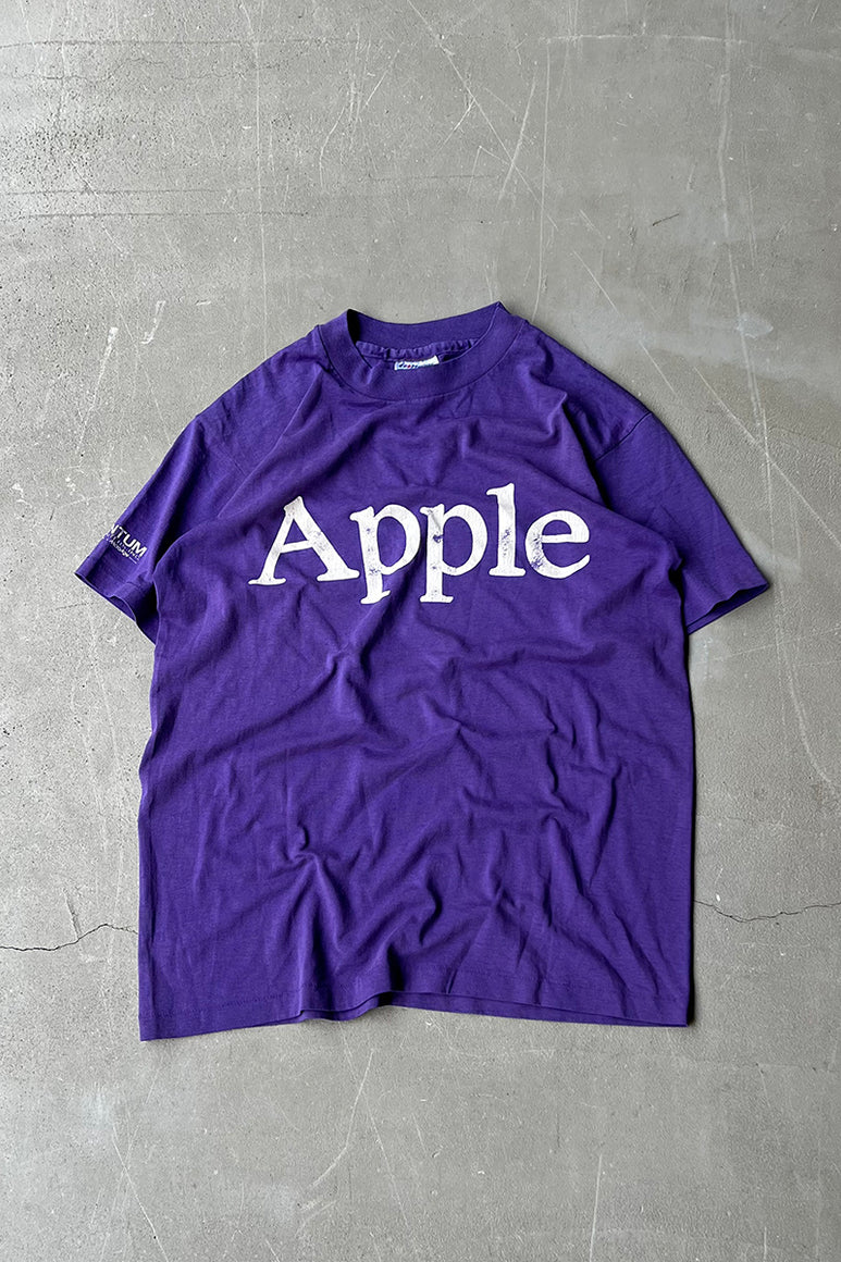MADE IN USA 80'S APPLE ADVERTISING T-SHIRT / PURPLE [SIZE: M USED]