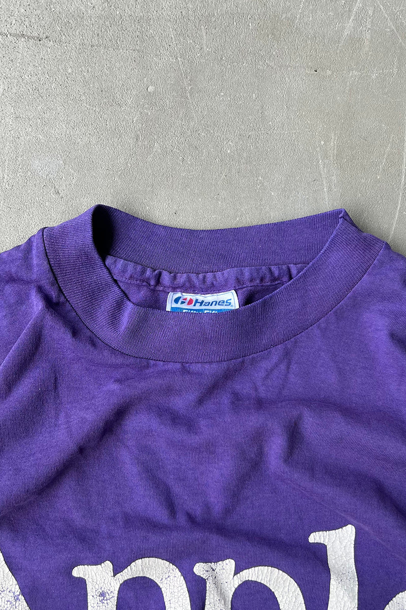MADE IN USA 80'S APPLE ADVERTISING T-SHIRT / PURPLE [SIZE: M USED]