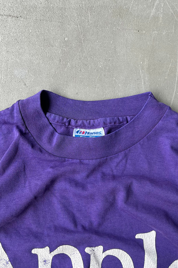 MADE IN USA 80'S APPLE ADVERTISING T-SHIRT / PURPLE [SIZE: M USED]