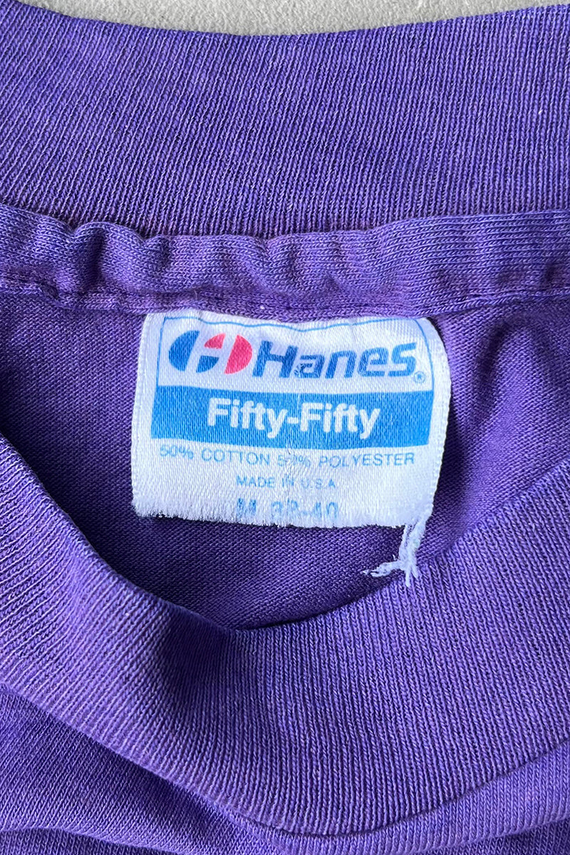 MADE IN USA 80'S APPLE ADVERTISING T-SHIRT / PURPLE [SIZE: M USED]
