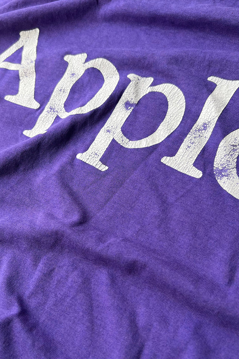 MADE IN USA 80'S APPLE ADVERTISING T-SHIRT / PURPLE [SIZE: M USED]