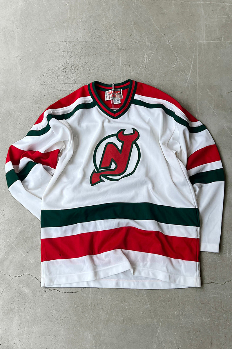 90'S HOCKEY DEVILS GAME SHIRT / WHITE [SIZE: L USED]