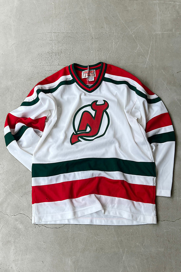 90'S HOCKEY DEVILS GAME SHIRT / WHITE [SIZE: L USED]