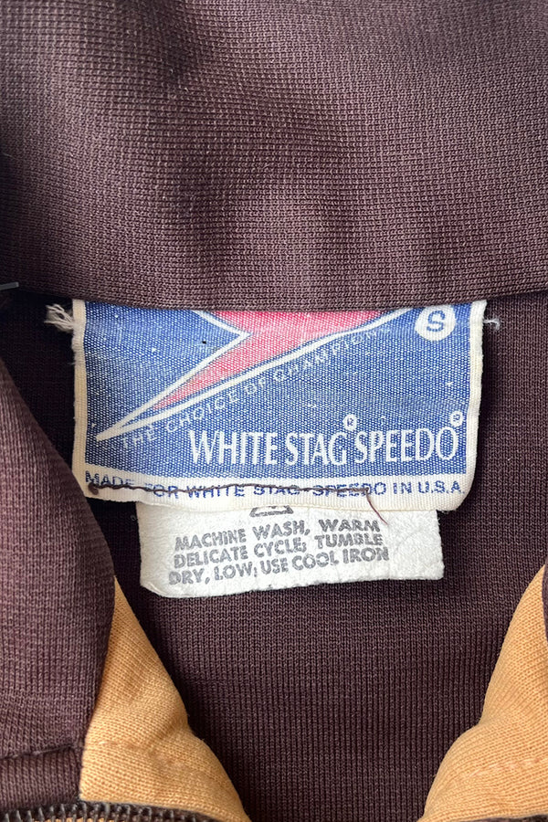 MADE IN USA 70'S TRACK JACKET ROCKET TALON ZIP / BEIGE [SIZE: S USED]