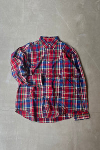 90'S  CHECK CLASSIC FIT L/S SHIRT / RED [SIZE: L USED]