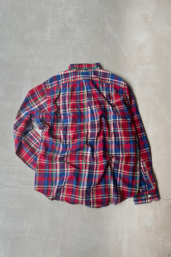 90'S CHECK CLASSIC FIT L/S SHIRT / RED [SIZE: L USED]