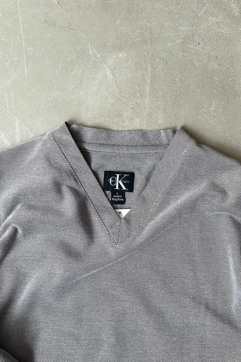 Y2K EARLY 00'S L/S V-NECK T-SHIRT / GRAY [SIZE: L USED]