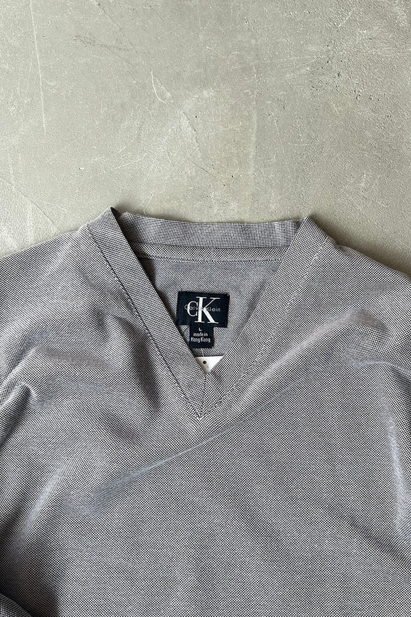 Y2K EARLY 00'S L/S V-NECK T-SHIRT / GRAY [SIZE: L USED]
