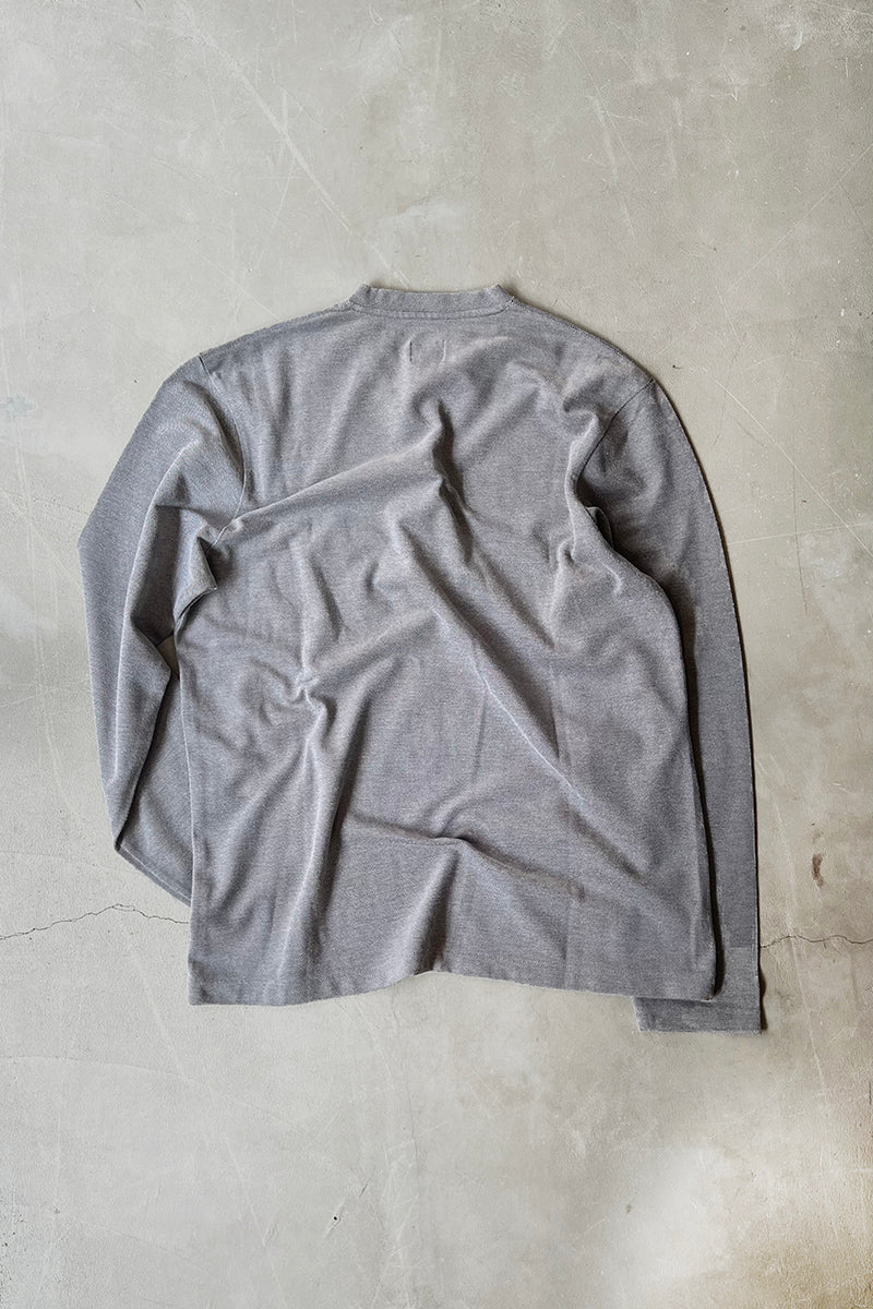 Y2K EARLY 00'S L/S V-NECK T-SHIRT / GRAY [SIZE: L USED]