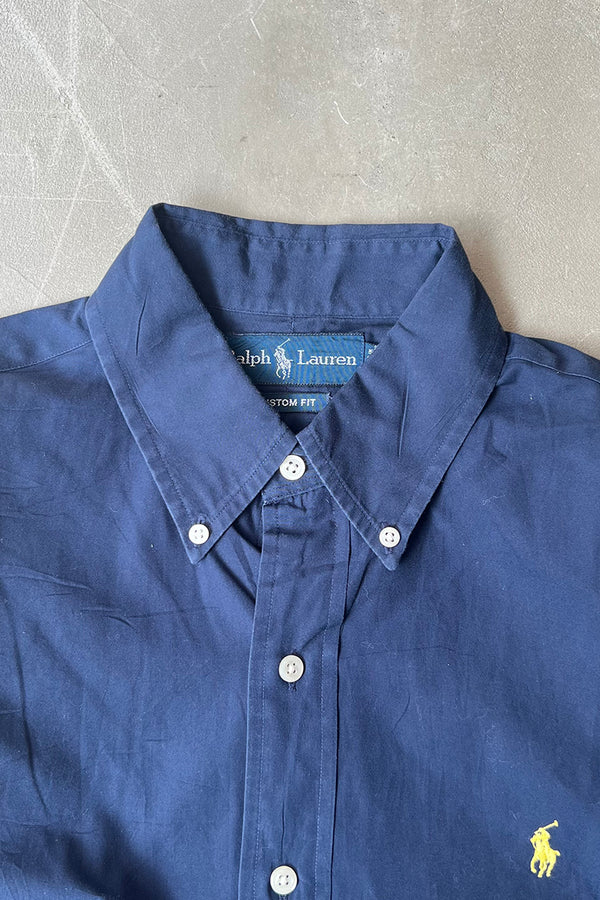 90'S CUSTOM FIT S/S SHIRT / NAVY [SIZE: M USED]