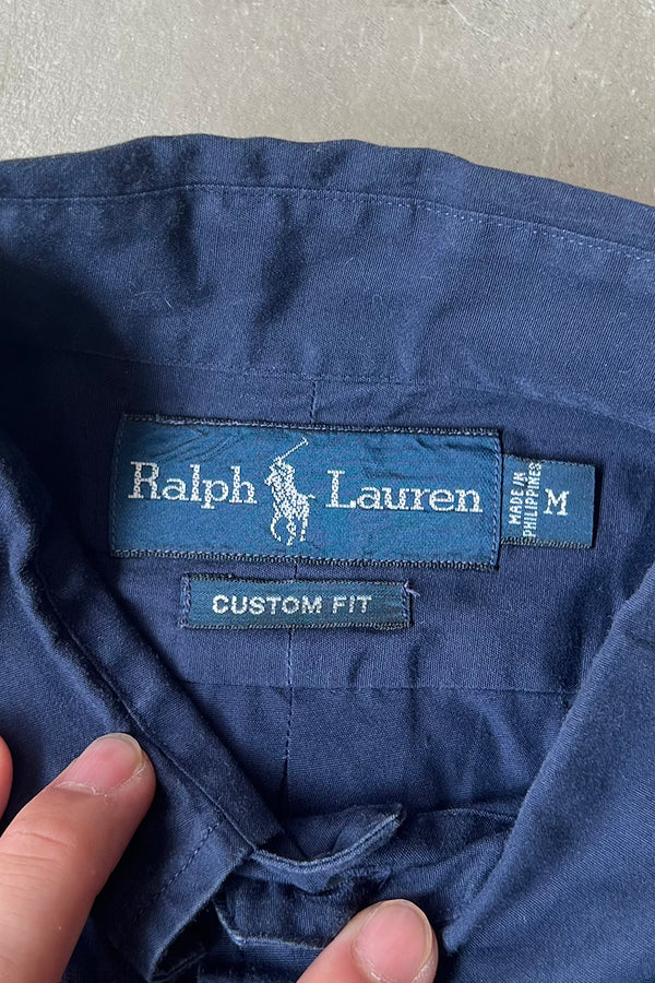 90'S CUSTOM FIT S/S SHIRT / NAVY [SIZE: M USED]