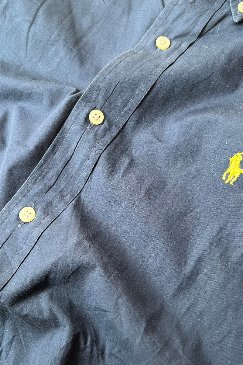 90'S CUSTOM FIT S/S SHIRT / NAVY [SIZE: M USED]