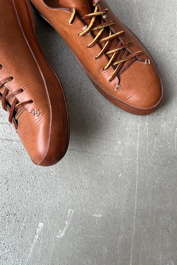 MADE IN ITALY HAND SEWN LOW RUBBER / BROWN [SIZE: 41 (approx. 26cm) USED]