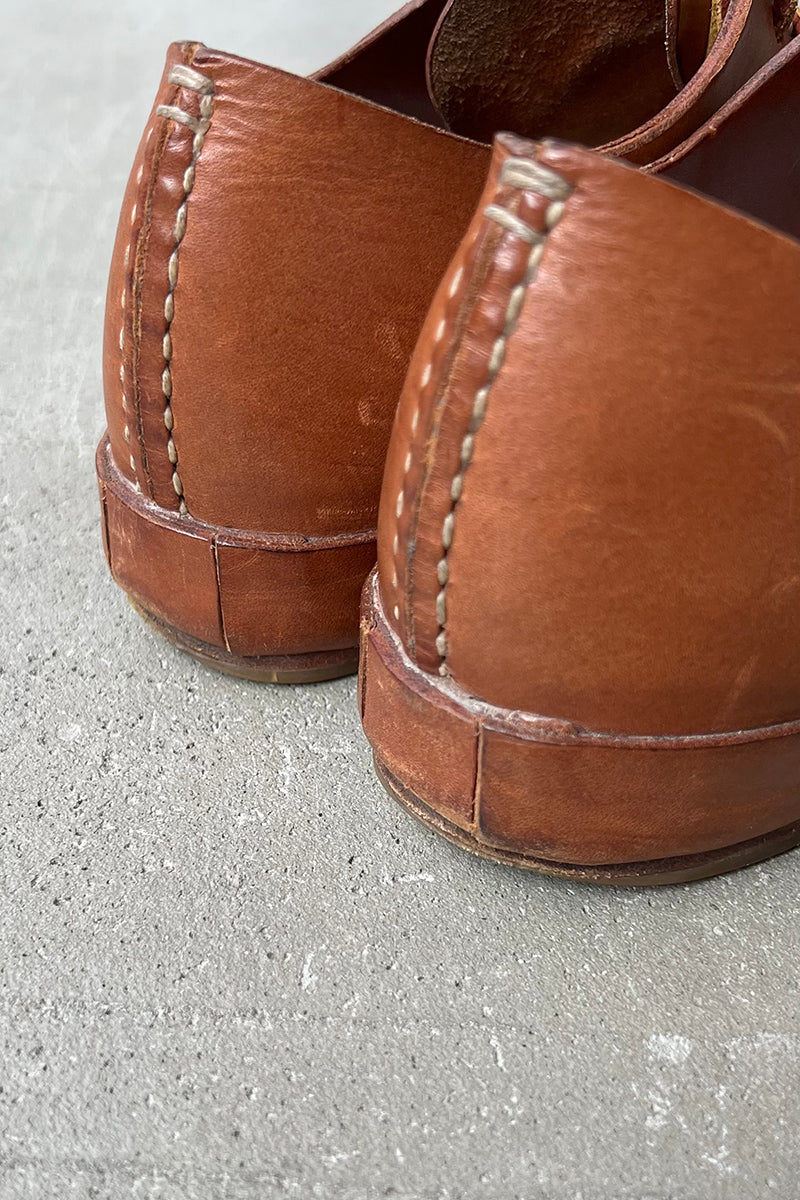 MADE IN ITALY HAND SEWN LOW RUBBER / BROWN [SIZE: 41 (approx. 26cm) USED]