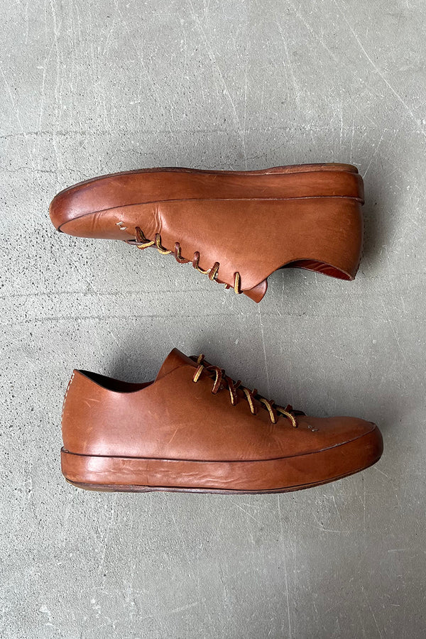 MADE IN ITALY HAND SEWN LOW RUBBER / BROWN [SIZE: 41 (approx. 26cm) USED]