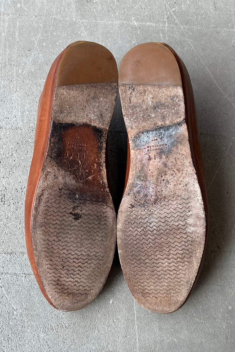 MADE IN ITALY HAND SEWN LOW RUBBER / BROWN [SIZE: 41 (approx. 26cm) USED]