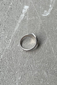 MADE IN ITALY 950 MIRROR SILVER SIGNET RING / SILVER [SIZE: 21号相当 USED]