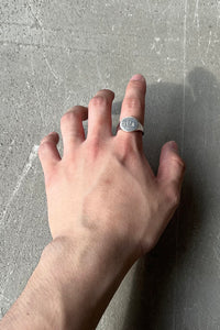 MADE IN ITALY 950 MIRROR SILVER SIGNET RING / SILVER [SIZE: 21号相当 USED]