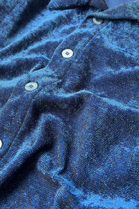 90'S S/S PATTERN SHIRT / NAVY [SIZE: S USED]