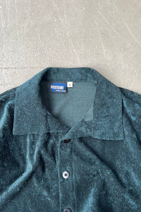 90'S S/S PATTERN SHIRT / GREEN [SIZE: S USED]