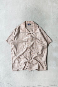90'S S/S CHECK SHIRT / BEIGE [SIZE: S USED]