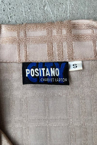 90'S S/S CHECK SHIRT / BEIGE [SIZE: S USED]