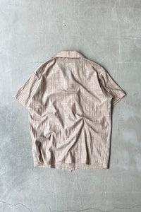 90'S S/S CHECK SHIRT / BEIGE [SIZE: S USED]