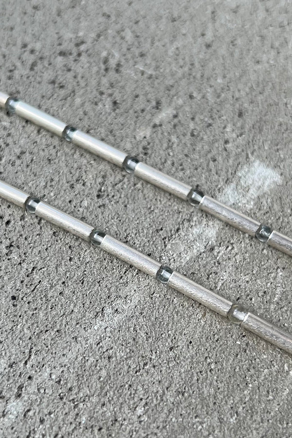925 SILVER NECKLACE W/BEADS / SILVER  [SIZE: ONE SIZE USED]