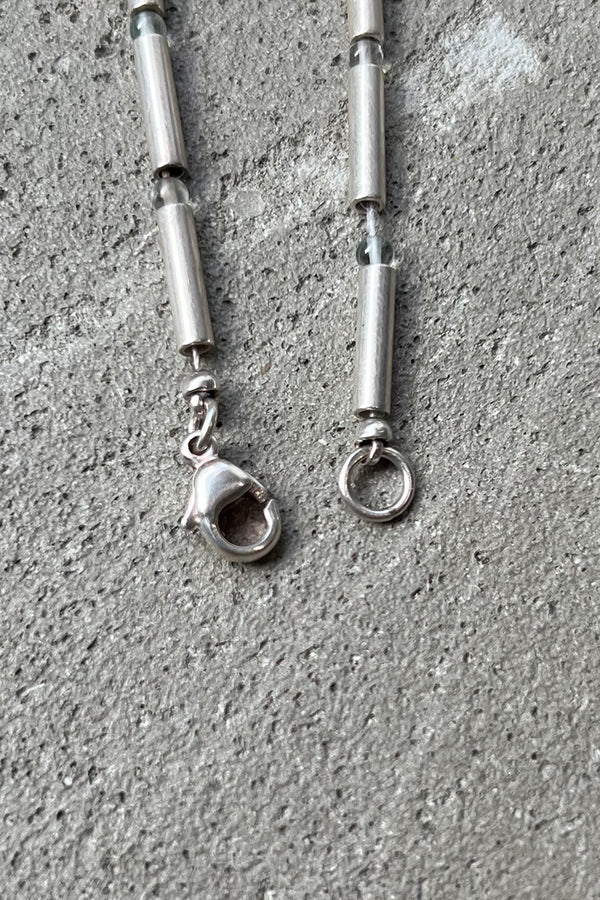 925 SILVER NECKLACE W/BEADS / SILVER  [SIZE: ONE SIZE USED]
