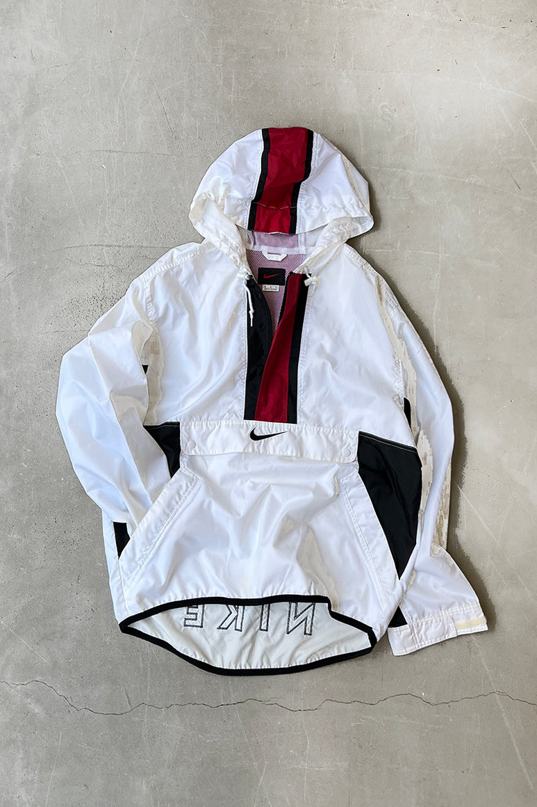 Y2K EARLY 00'S NYLON ANORAK JACKET / WHITE [SIZE: M USED]