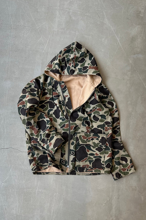 MADE IN USA 80'S ZIP HOODIE JACKET / CAMO [SIZE: M USED]