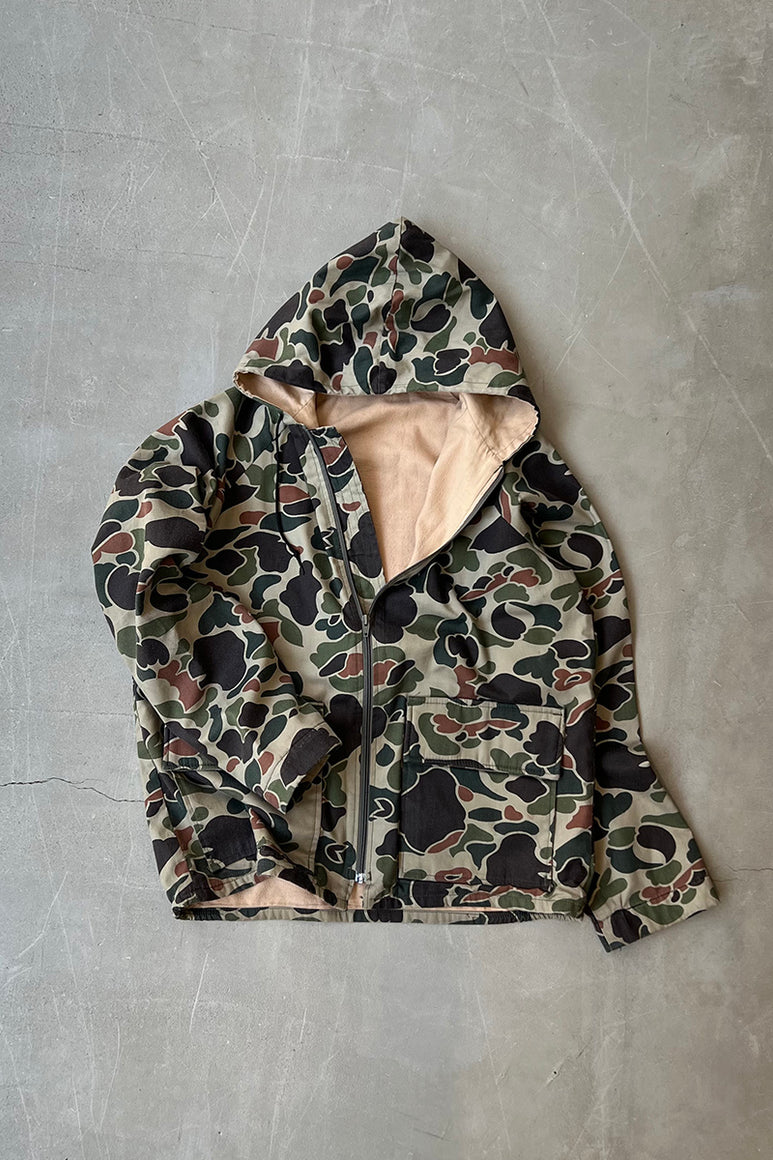 MADE IN USA 80'S ZIP HOODIE JACKET / CAMO [SIZE: M USED]