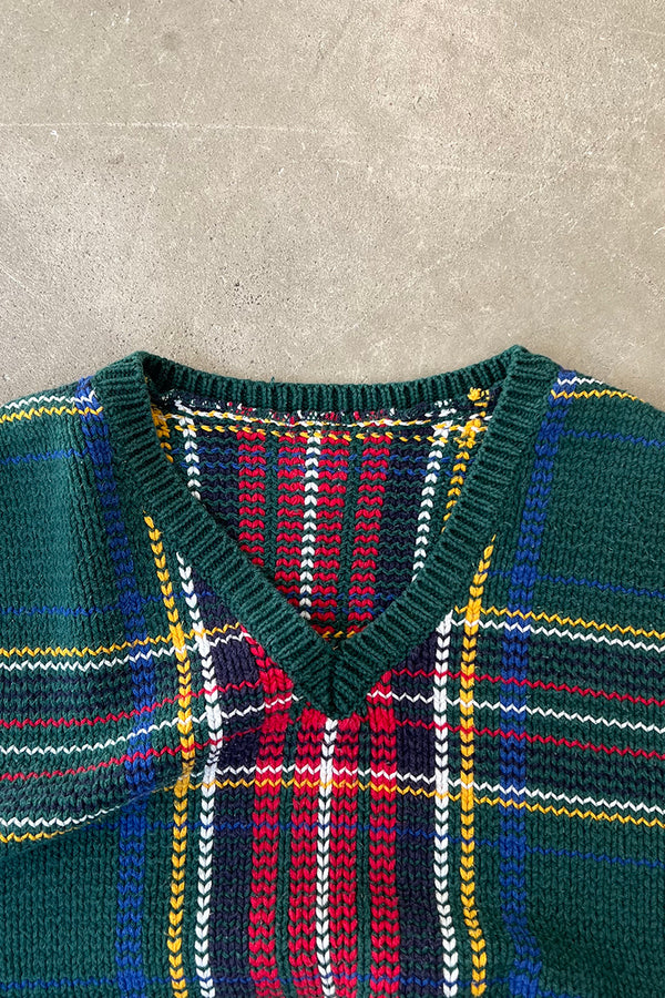90'S KNIT VEST / CHECK [SIZE: M USED]