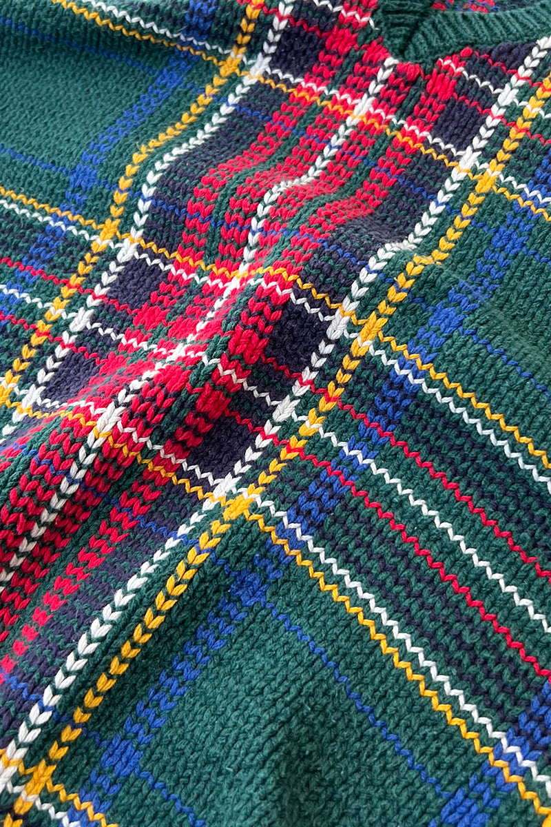 90'S KNIT VEST / CHECK [SIZE: M USED]