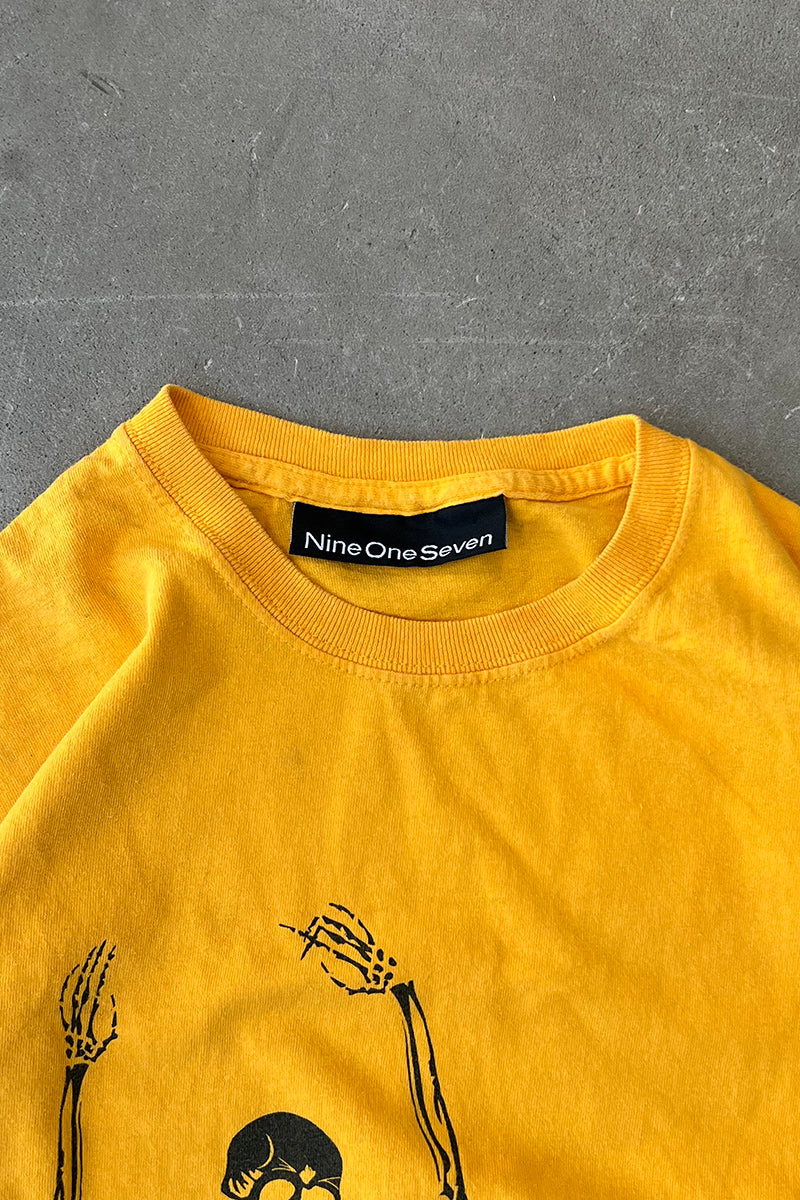 917 SKATEBOARDING T-SHIRT / YELLOW [SIZE: M USED]