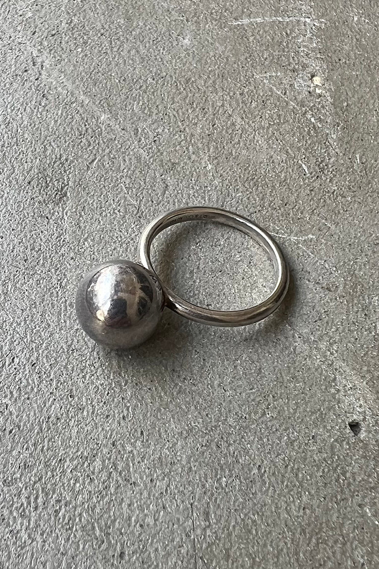 925 SILVER BALL RING / SILVER [SIZE: 16号相当 USED]